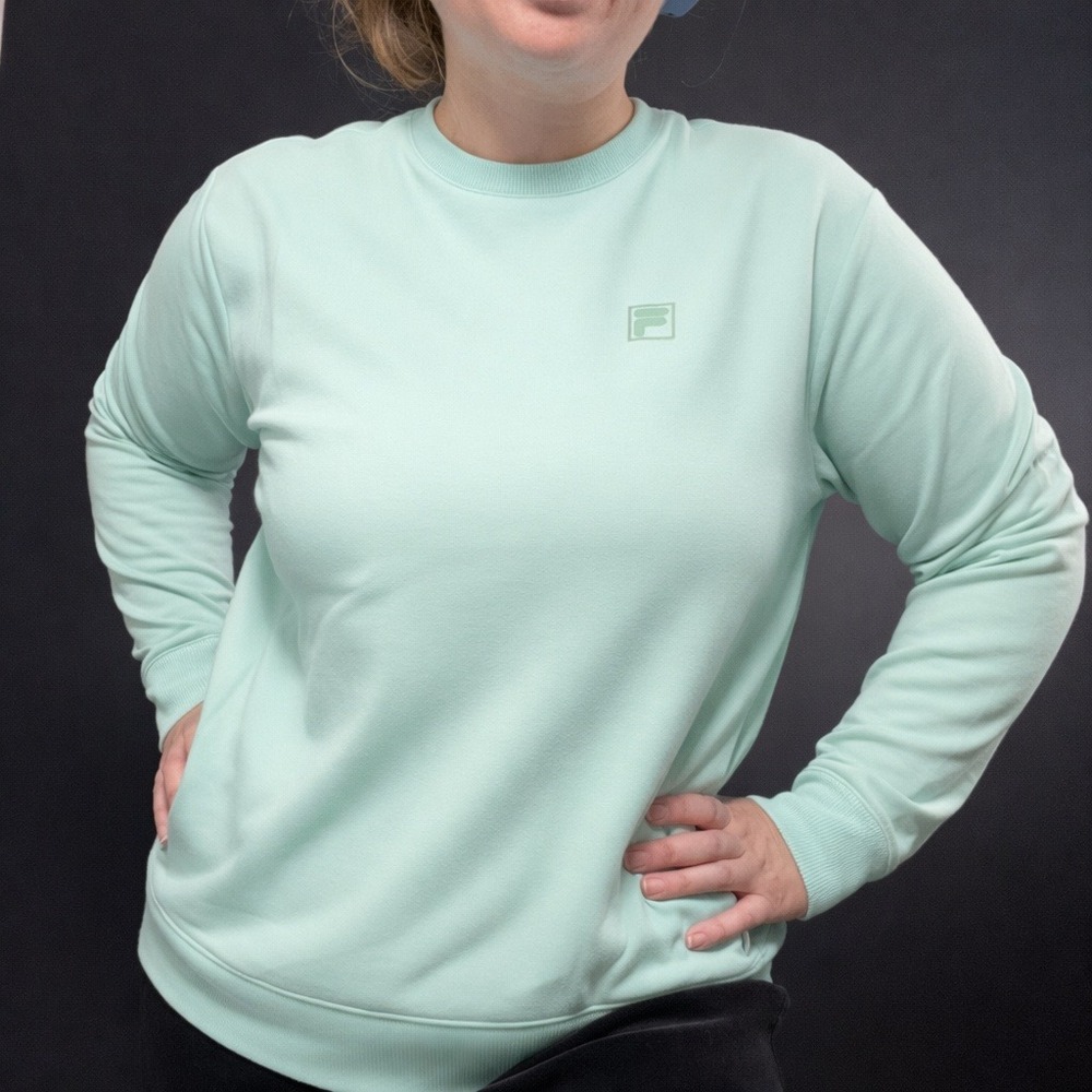 Oversized Fila Mint Green Crewneck Pockets S Soft Cozy Minimalist‎ Pastel Cotton